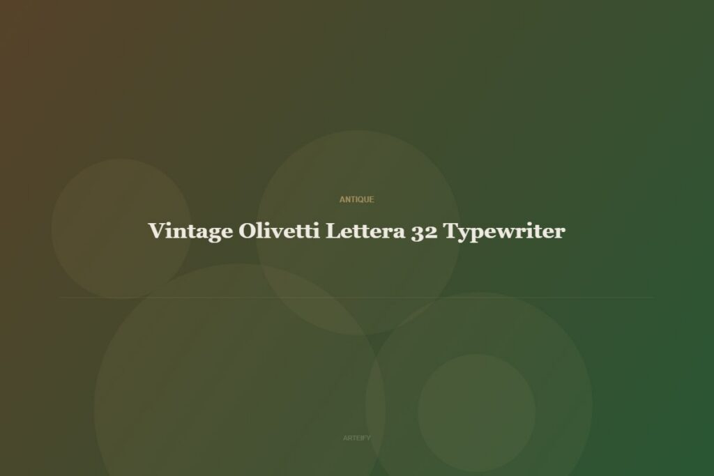 Vintage Olivetti Lettera 32 Typewriter